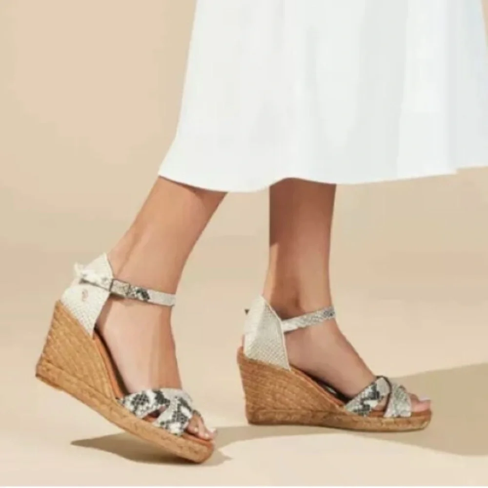 Kurt Geiger - NEW - Womens Leona Wedge Espadrille Wedges Sandals Size 7US /37EUR